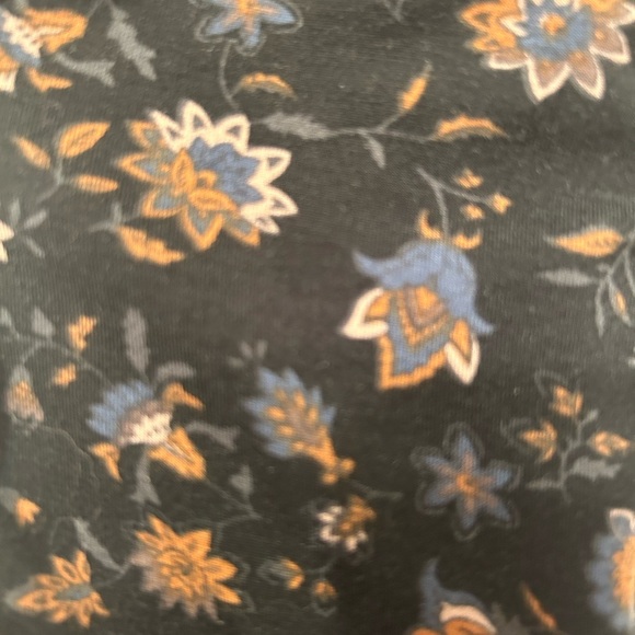 Evereve Lorelei Ruched Knit Black Floral Dress Keyhole Back Stretch, Size XL - Picture 7 of 9